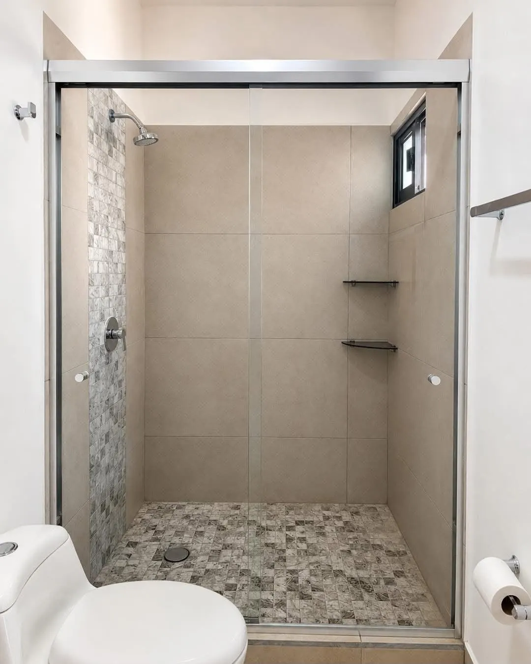 Cancel de baño corredizo de cristal templado